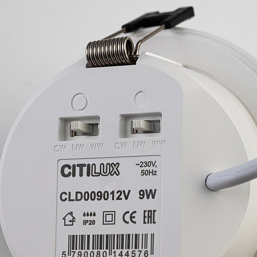 Встраиваемый светильник 8,5*10,9*-4,2 см, *LED*9W, 3000-4000-5500K, Citilux Tron CLD009012V, Белый