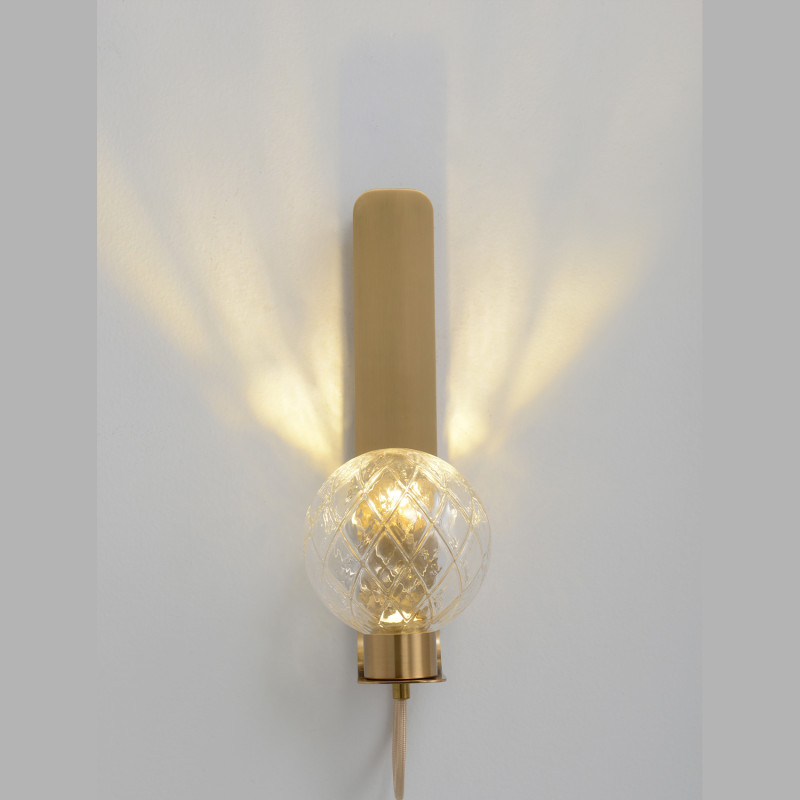 Бра 35 см, 5W, 3000K, Crystal Lux BELLA AP1 BRASS, латунь