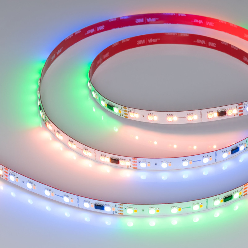 Лента SPI-BA120-12mm 24V RGBW-Warm-PX6-BPT (16 W/m, IP20, 5060/2835, 5m) (Arlight, бегущий огонь) 040620. Цена указана за 5 метров. Продается кратно 5 метрам.