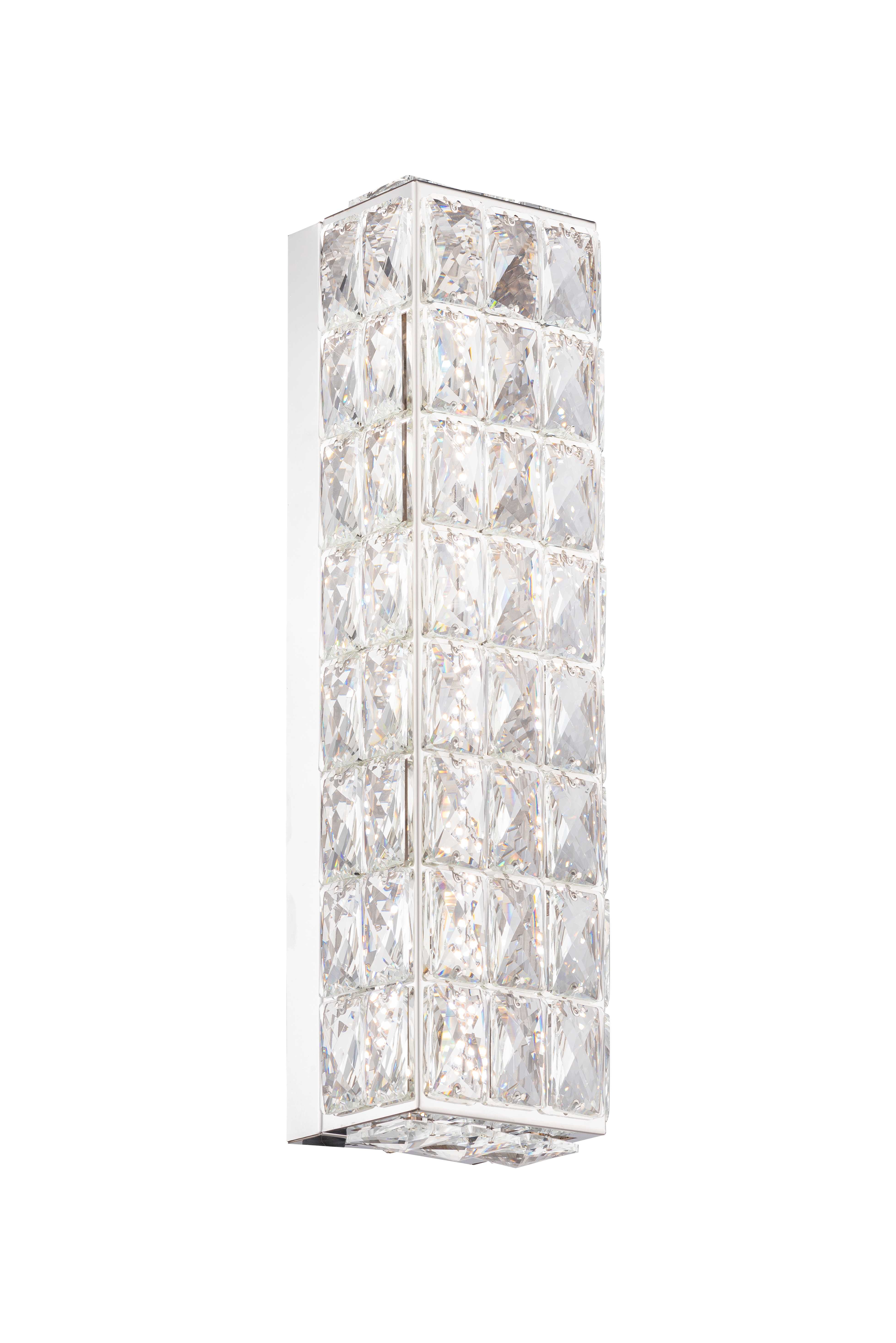 Бра 430*110, LED, 15W 4000K NewRgy Cristallo W2798R/15W CHROME+CLEAR, Хром+Прозрачный
