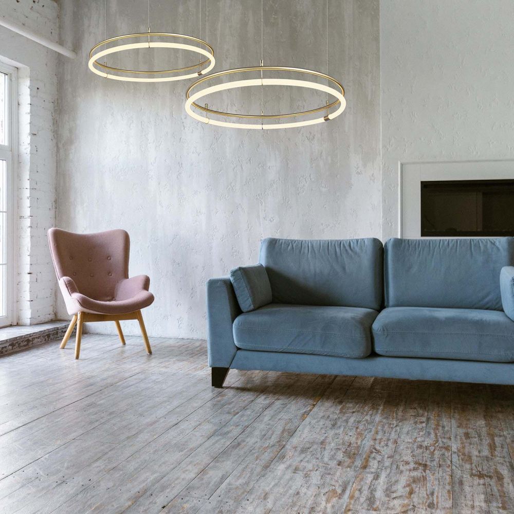 Подвесная люстра 60*20-150 см, 6*LED, 24W, 4000K, Favourite Girth 4629-6P, золотой