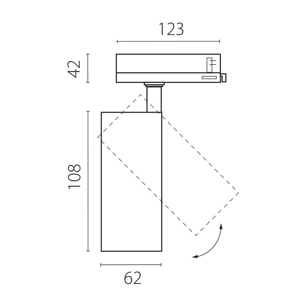Светильник QUATTRO с адаптером *6,2*10,8 см, *15W, 3000K, Lightstar Alta Base A5137QT36G, Черный