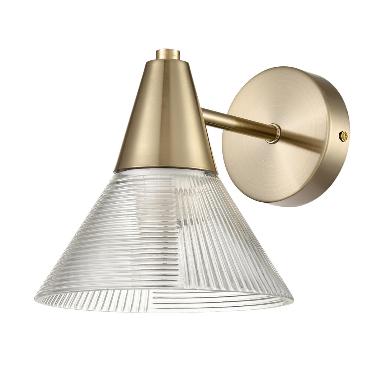 Бра 17*17,5 см, 1*E27 Lumion CORNE 6596/1W латунь титаниум, прозрачный