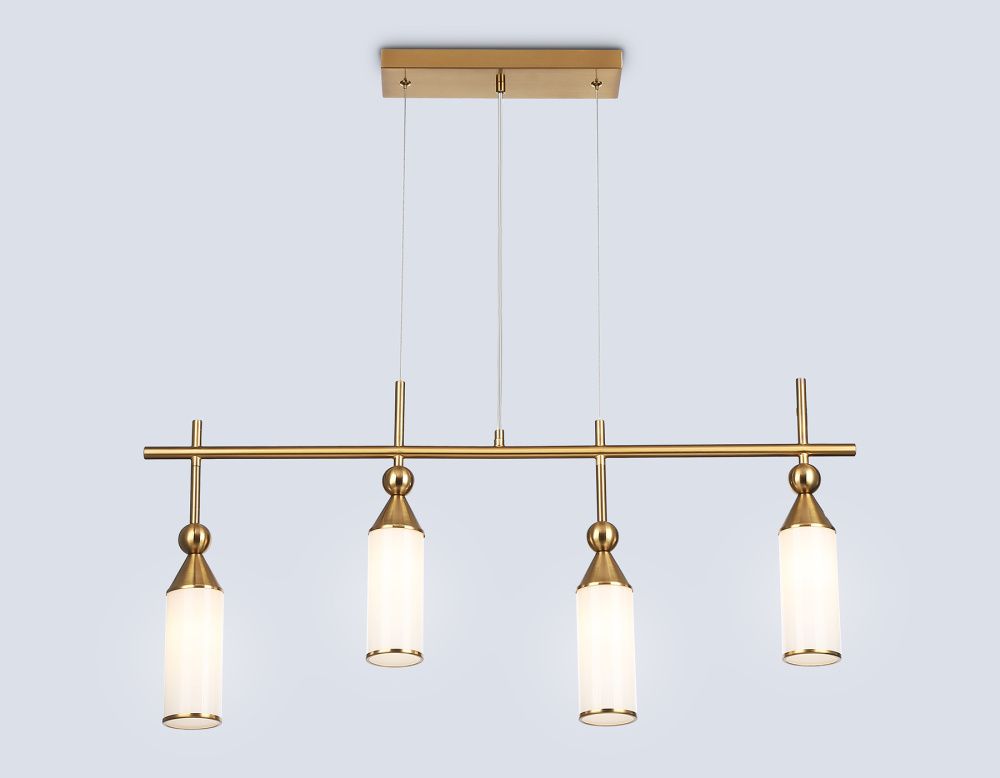 Подвесной светильник 84,5*6,5*41-115 см, 4*E14*40W, K, Ambrella Light High Light LH55274, латунь