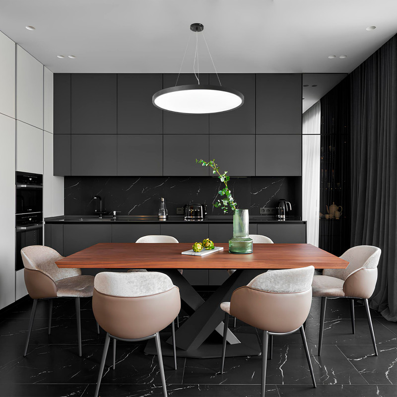 Светильник потолочный 60 см, 50W, 3000-6000K, Crystal Lux CLT 526C600 BL, черный