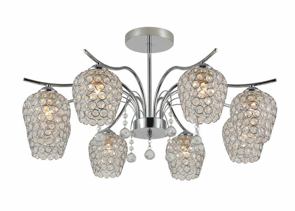 Люстра Ø750 x H370, мм, 8*40W (320W), CHROME (Хром) Rilon 25-07645/8 CHROME