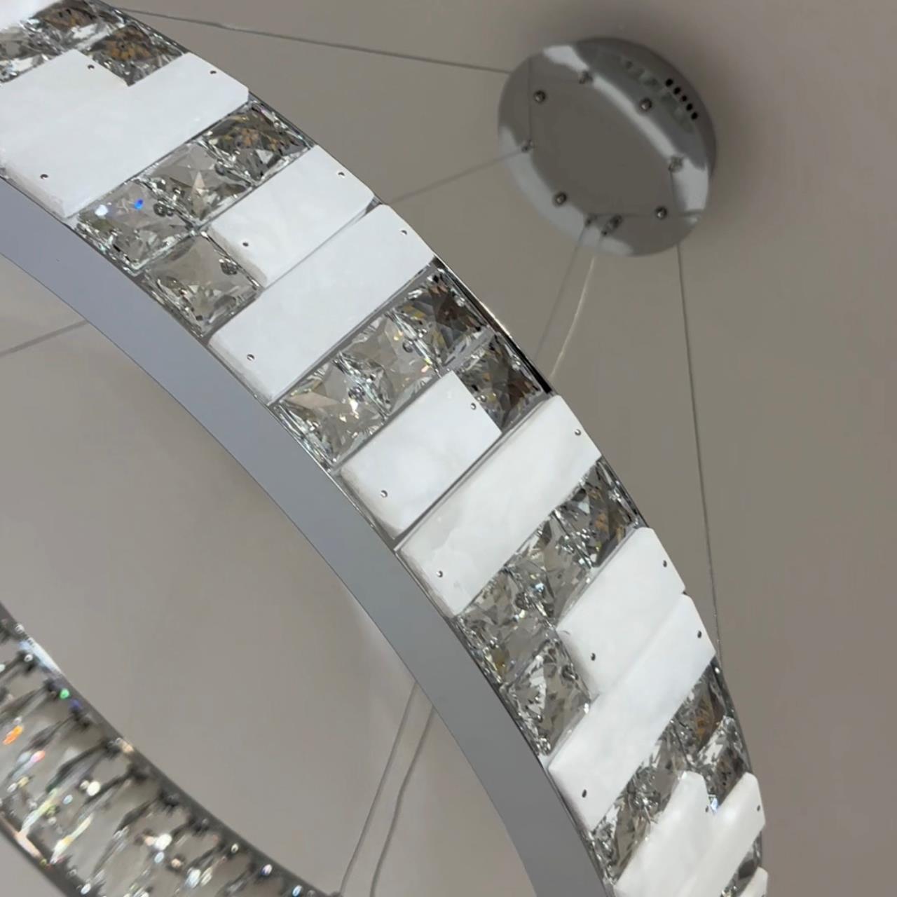 Подвесная люстра 80x50см, LED, 45Вт, 3000 / 6000K, Modelux ML.6985.800P CR Хром
