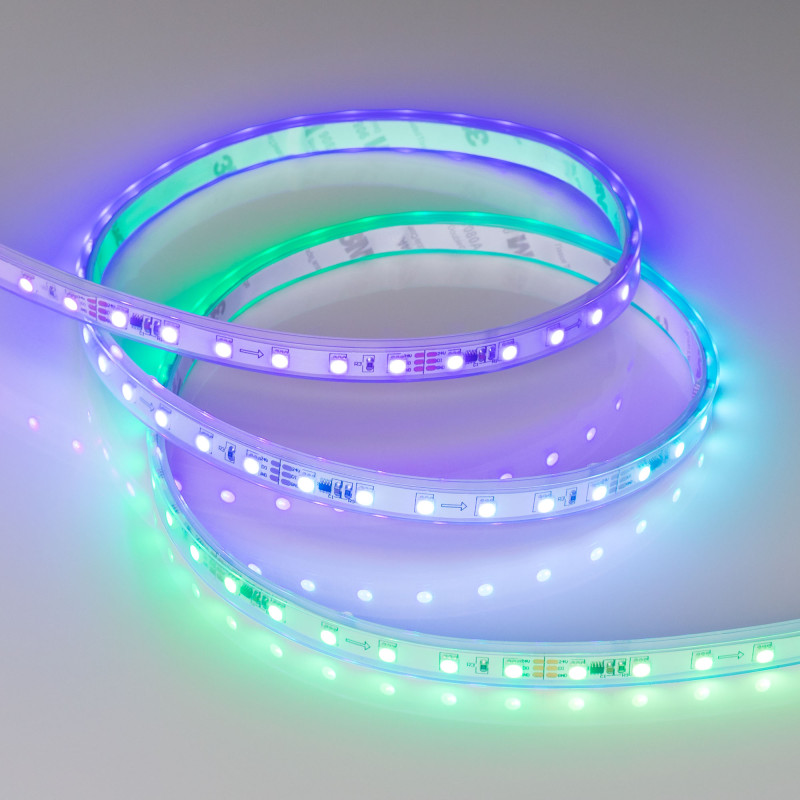 Лента герметичная SPI-P-F72-11mm 24V RGB-PX6 (14.4 W/m, IP66, 3535, 5m) (Arlight, бегущий огонь) 030484(2). Цена указана за 5 метров. Продается кратно 5 метрам.