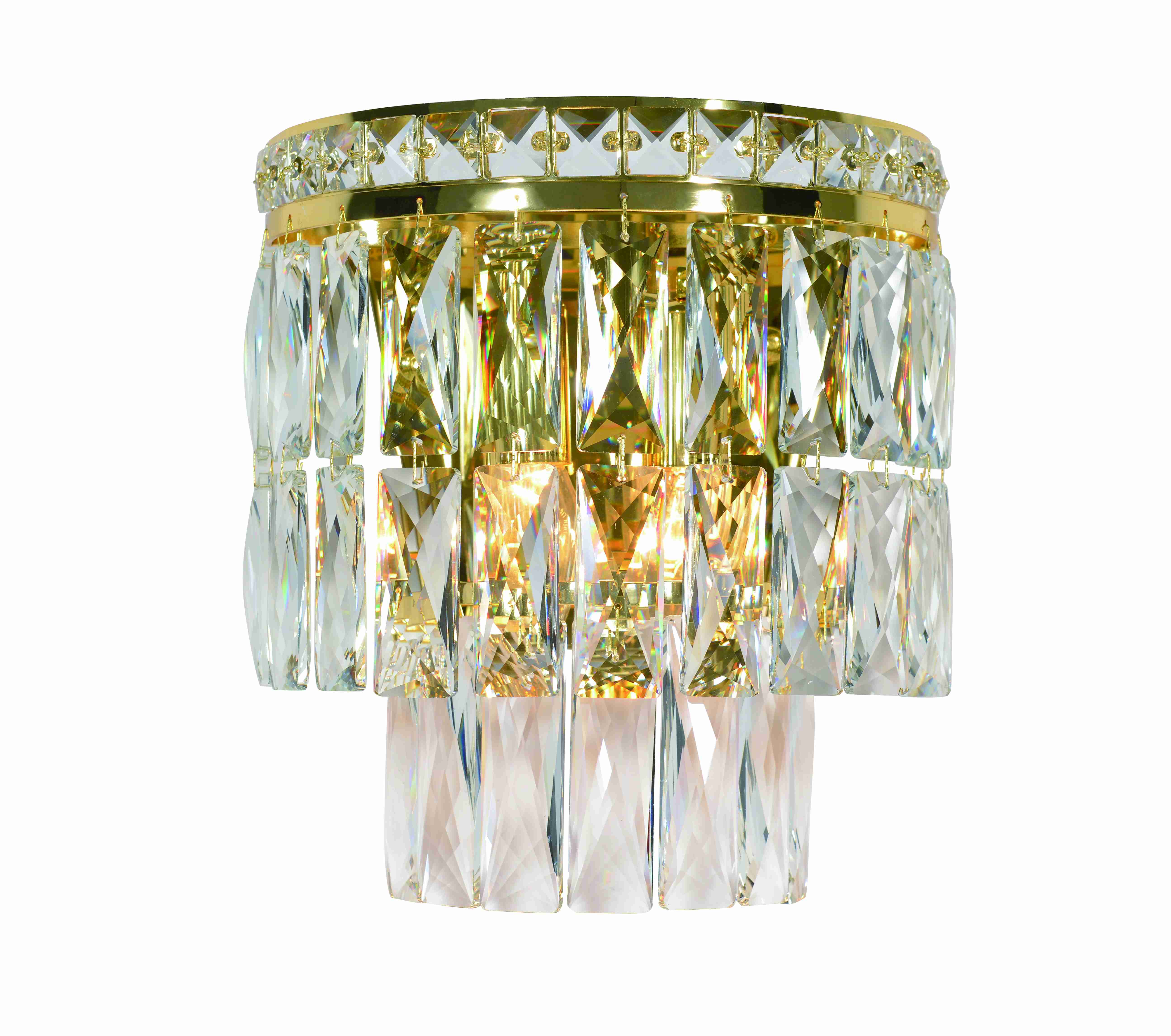 Бра 150*250*230, 2*E14, 40W NewRgy Cristallo W2785E/2A GOLD+CLEAR, Золото+прозрачный