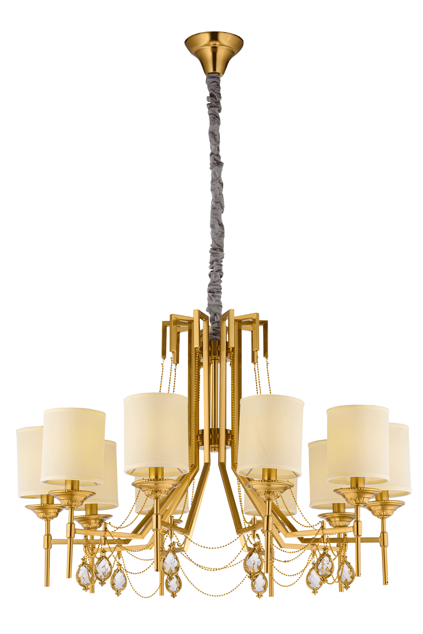 Люстра 880*600-1800, 10*E14, 40W NewRgy Модерн 8697/10LT BRASS, Бронза