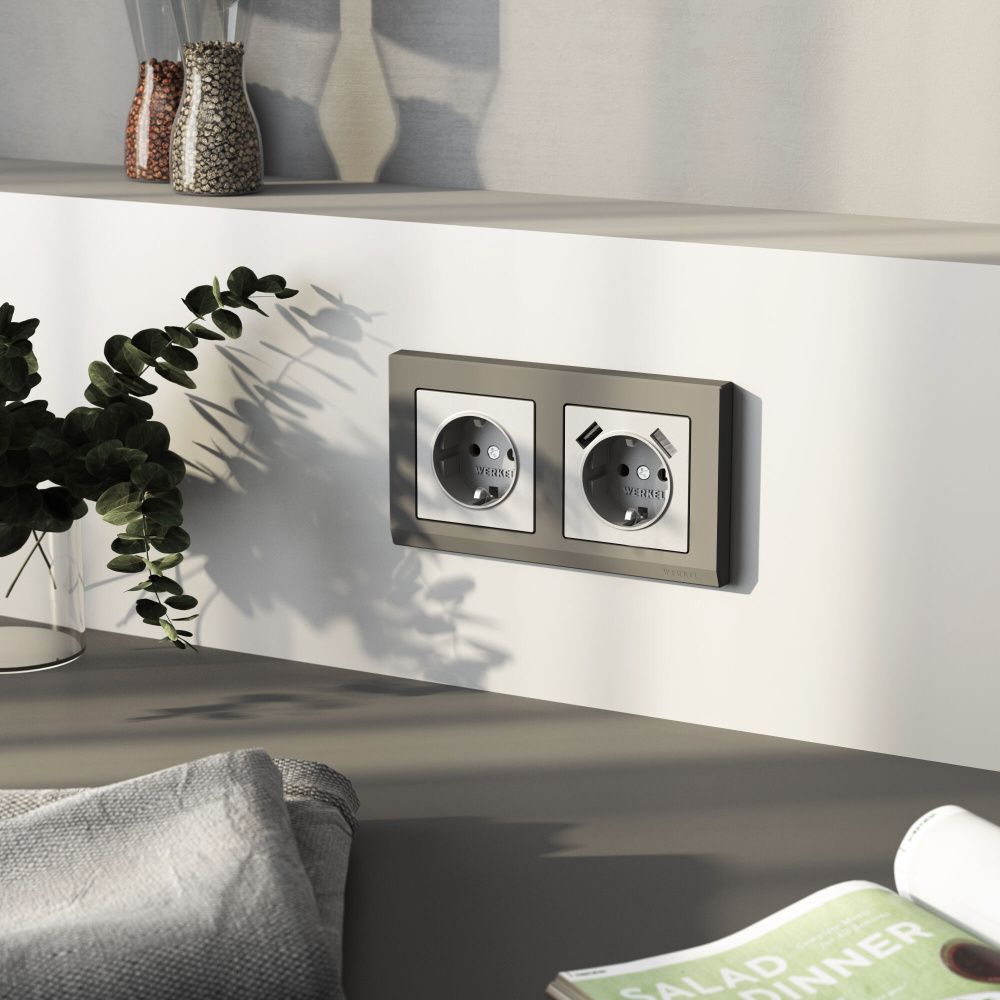 Рамка Werkel W0021864 на 2 поста Stark, графит матовый