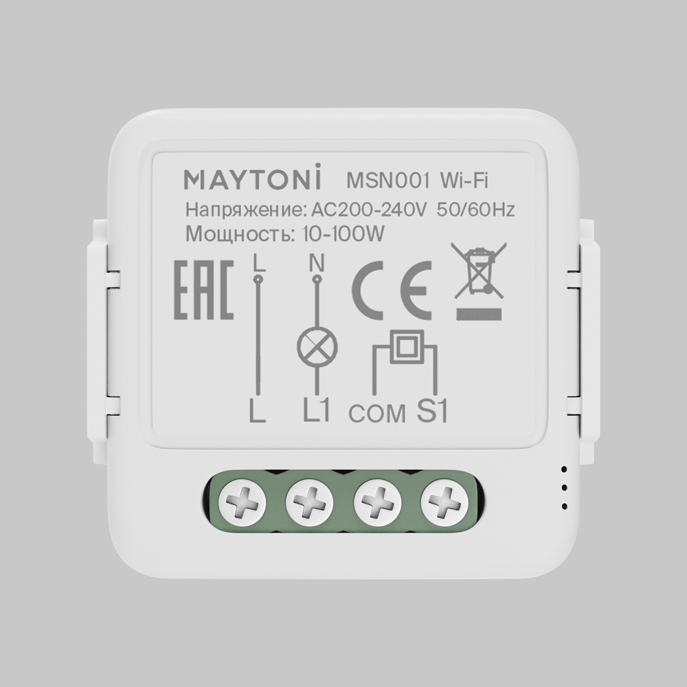 Wi-Fi выключатель одноканальный (без нуля) Maytoni MSN001