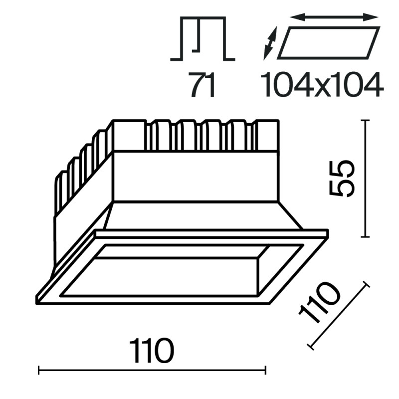 Светильник 11 см, 12W, 3000-6000K, Technical DL056-12W3-4-6K-W, белый