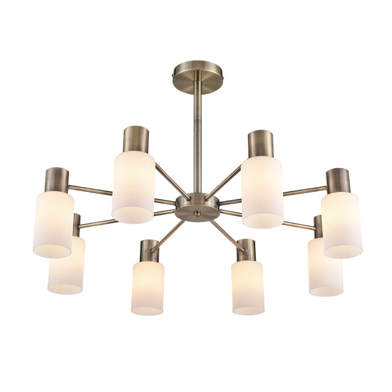 Люстра потолочная 72*49 см, 8*E14 Lumion MAVE 8100/8C бронза, белый