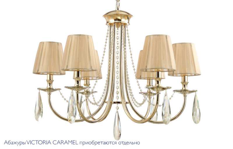 Люстра 65 см, Crystal Lux VICTORIA SP6 GOLD/AMBER золото