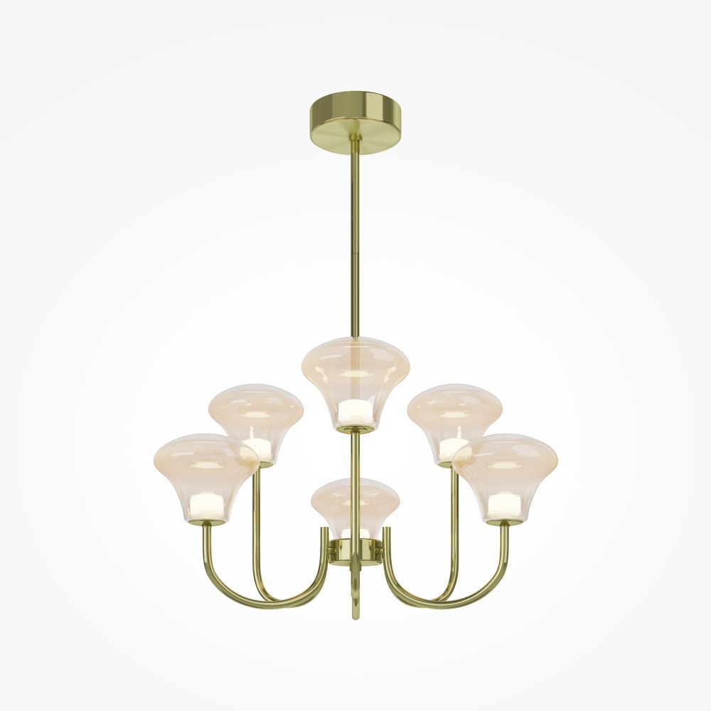 Подвесной светильник 65*47,5-77,5 см, *LED*20W, 3000K, Maytoni Dynasty MOD402PL-L20BS3K, Латунь