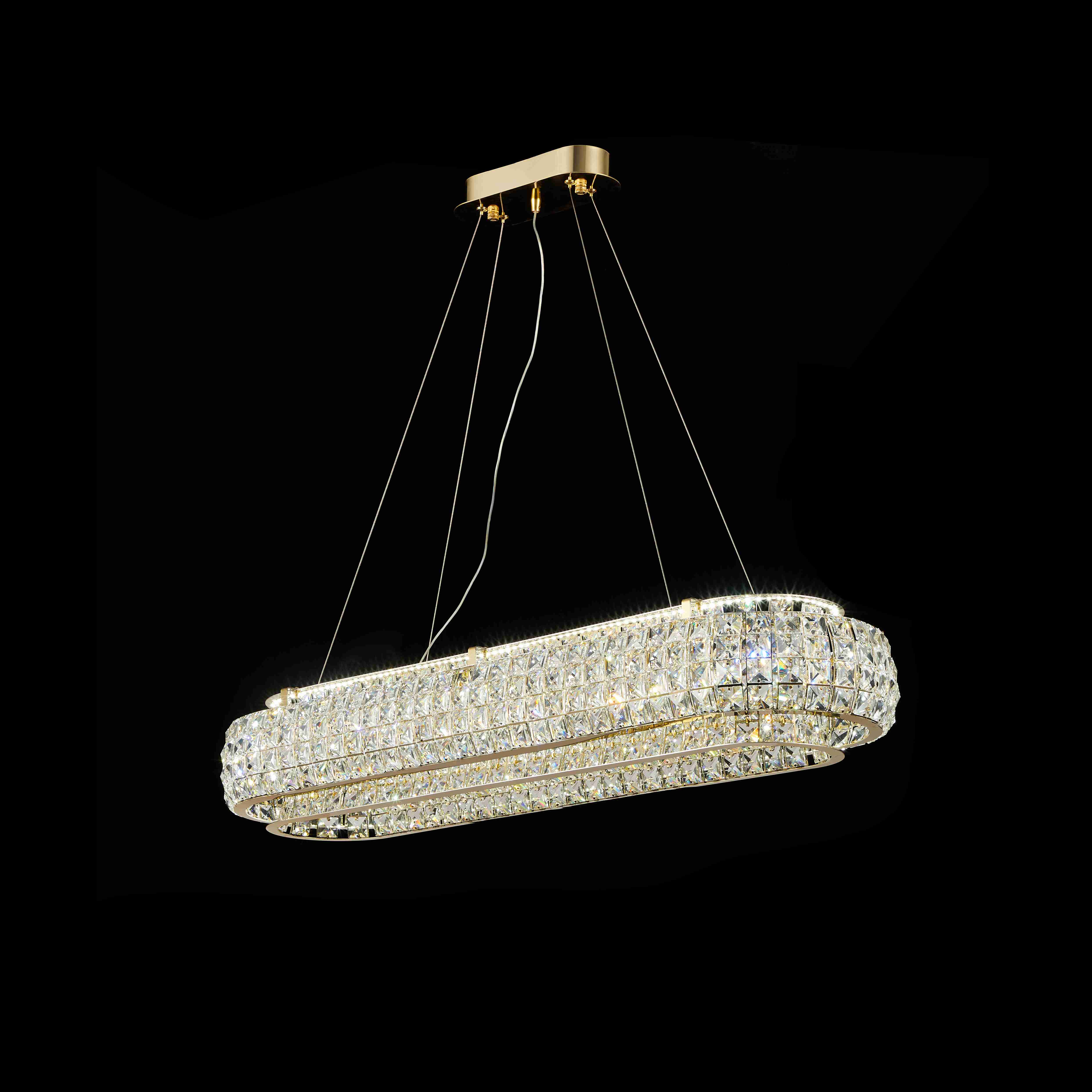 Люстра 1000*300*160, LED, 150W 3000-6000K NewRgy Cristallo E70-L1000*W300*H160 H GOLD, H GOLD
