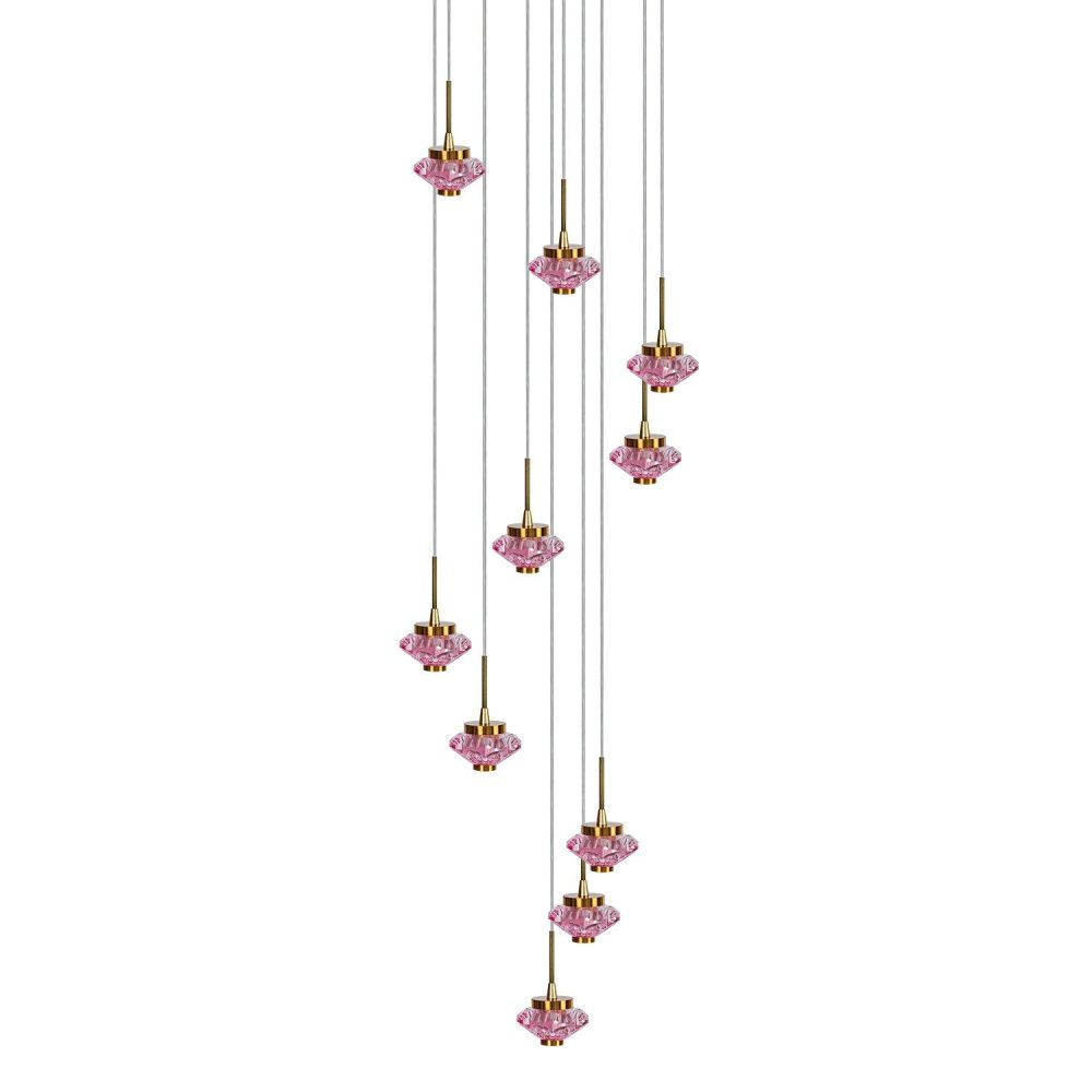 Подвес 36*36*130 см, 10*LED*28W, 3000K Gerhort G52145/10BRS PK, Бронза