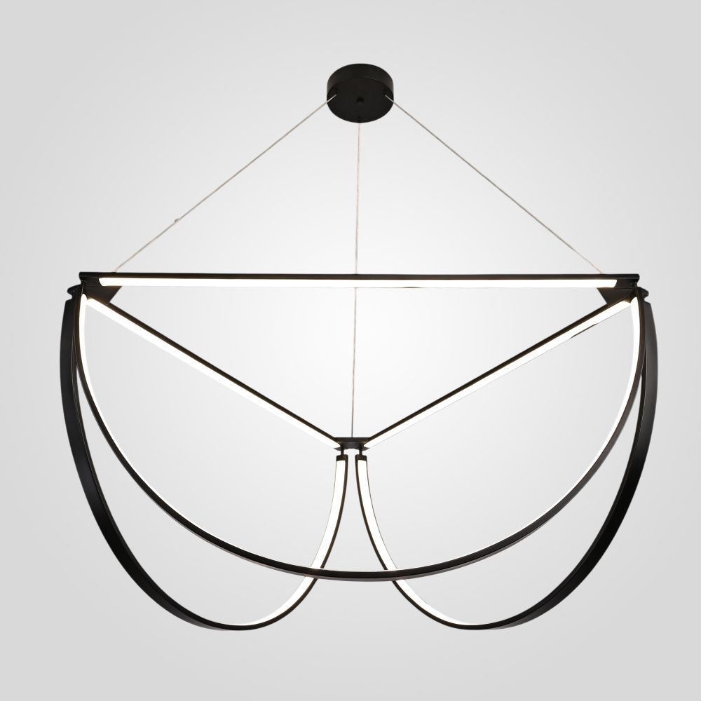 Подвесной светильник SOLANA LIGHT 3 Black 91*91*51 см, 3*LED*46W, 3000, 4000, 5000K, ImperiumLoft solana-light01, Чёрный