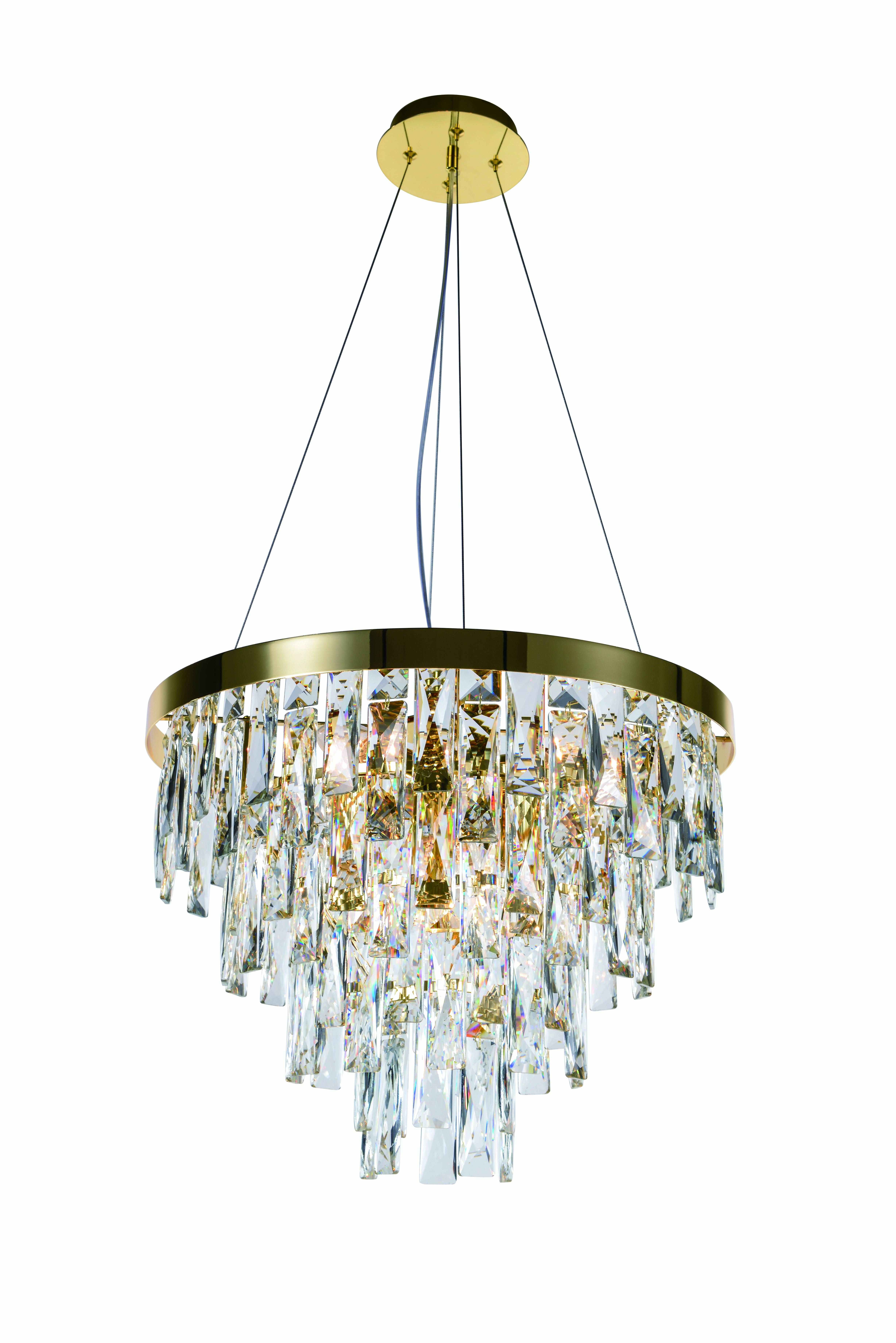 Люстра 500*370-1000, 8*E14, 40W NewRgy Cristallo 5729E/8A GOLD+CLEAR, Золото+прозрачный