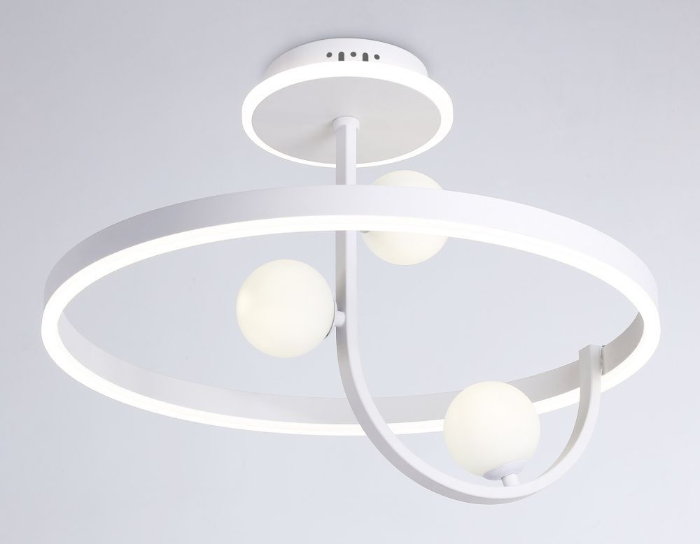 Потолочный светодиодный светильник со сменной лампой и пультом управления  **35,8- см, 3*G9*40W, 3000-6400K, Ambrella Light Comfort FL66261, белый