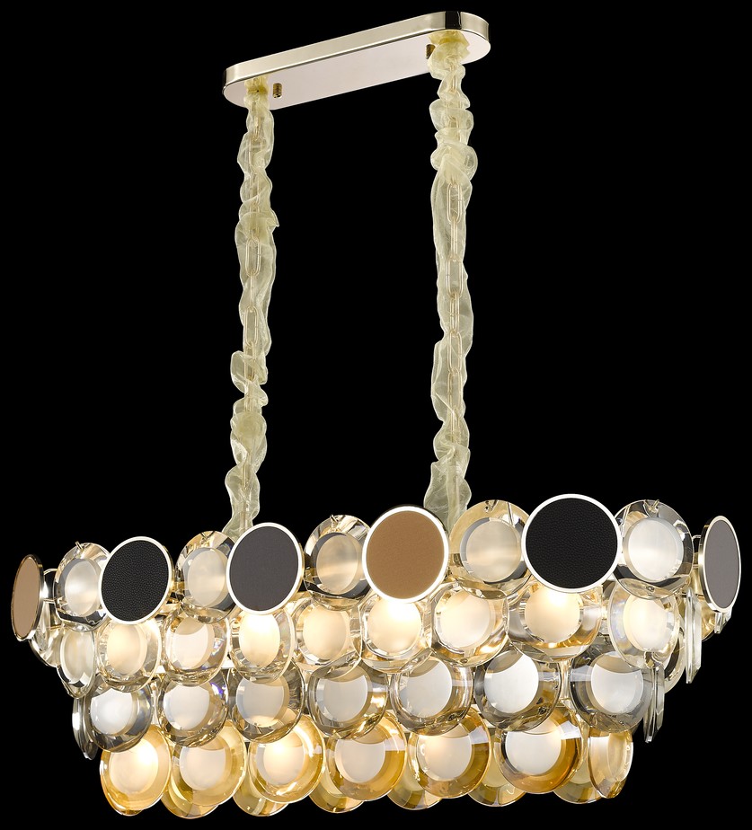 Светильник подвесной Wertmark Oriella WE141.12.303, 90*38 см, золото, серый, коричневый, черный