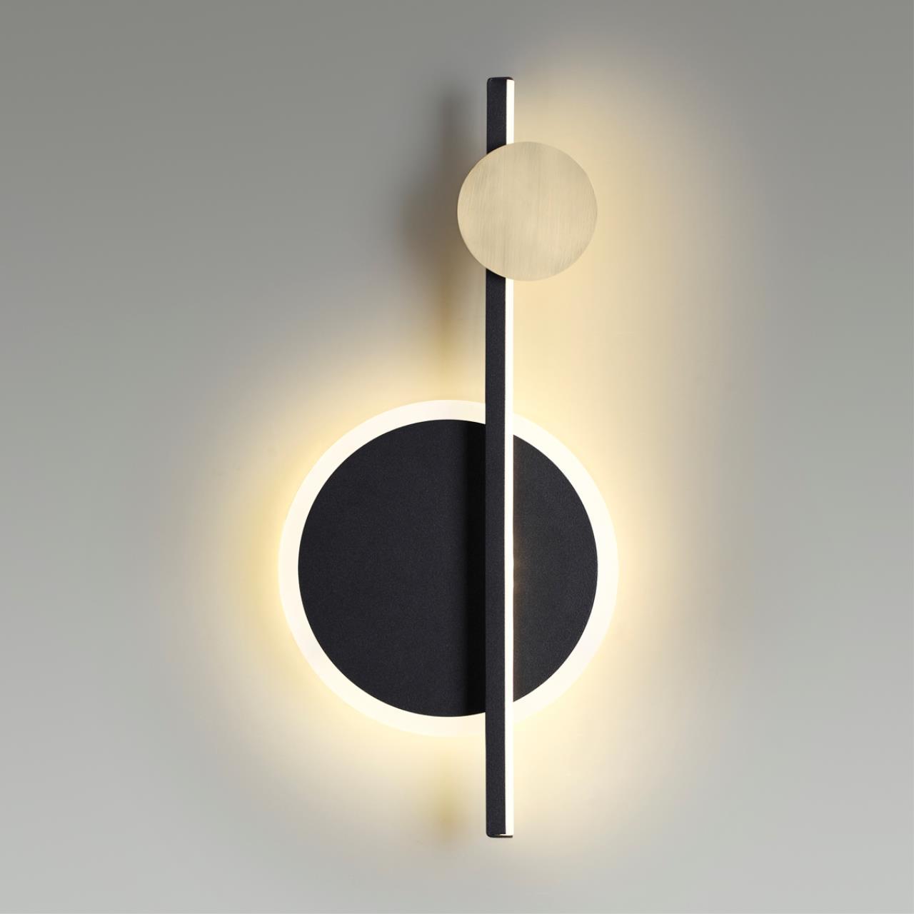 Бра 38 см, 17W, 3000K, Lumion Chita 5608/17WL, черный-бронза