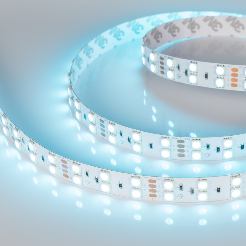 Лента RT-B120-15mm 24V RGB (28.8 W/m, IP20, 5060, 5m) (Arlight, Открытый) 011205(2). Цена указана за 5 метров. Продается кратно 5 метрам.