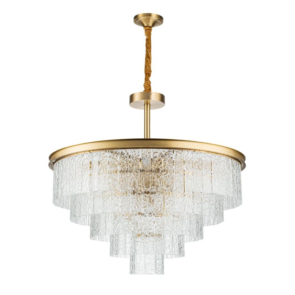 Подвесная люстра 80-72 см, 13*Е14*60W, K, Belfast Harland 6308-8 BR CL, Латунь