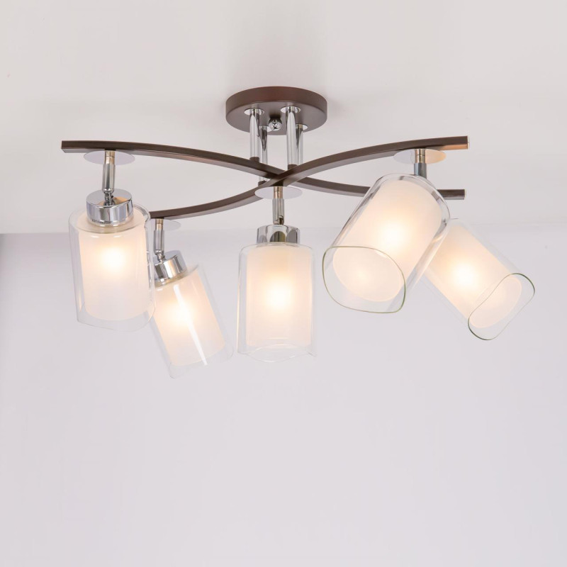 Люстра потолочная Citilux Фортуна CL156152 Венге\Хром 47*36*35