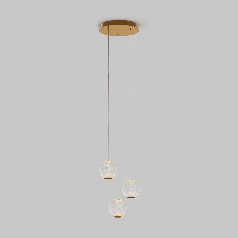 Каскадная люстра 25*25*316 см, 3* LED, 3000К, Maytoni Sapphire MOD293PL-L18BS3K латунный