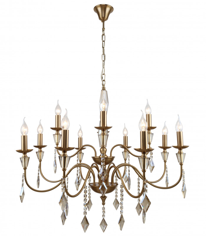 Люстра подвесная 86*86*102/188 см, 12*E14 40W Бронза Stilfort Grace 1053/05/12P