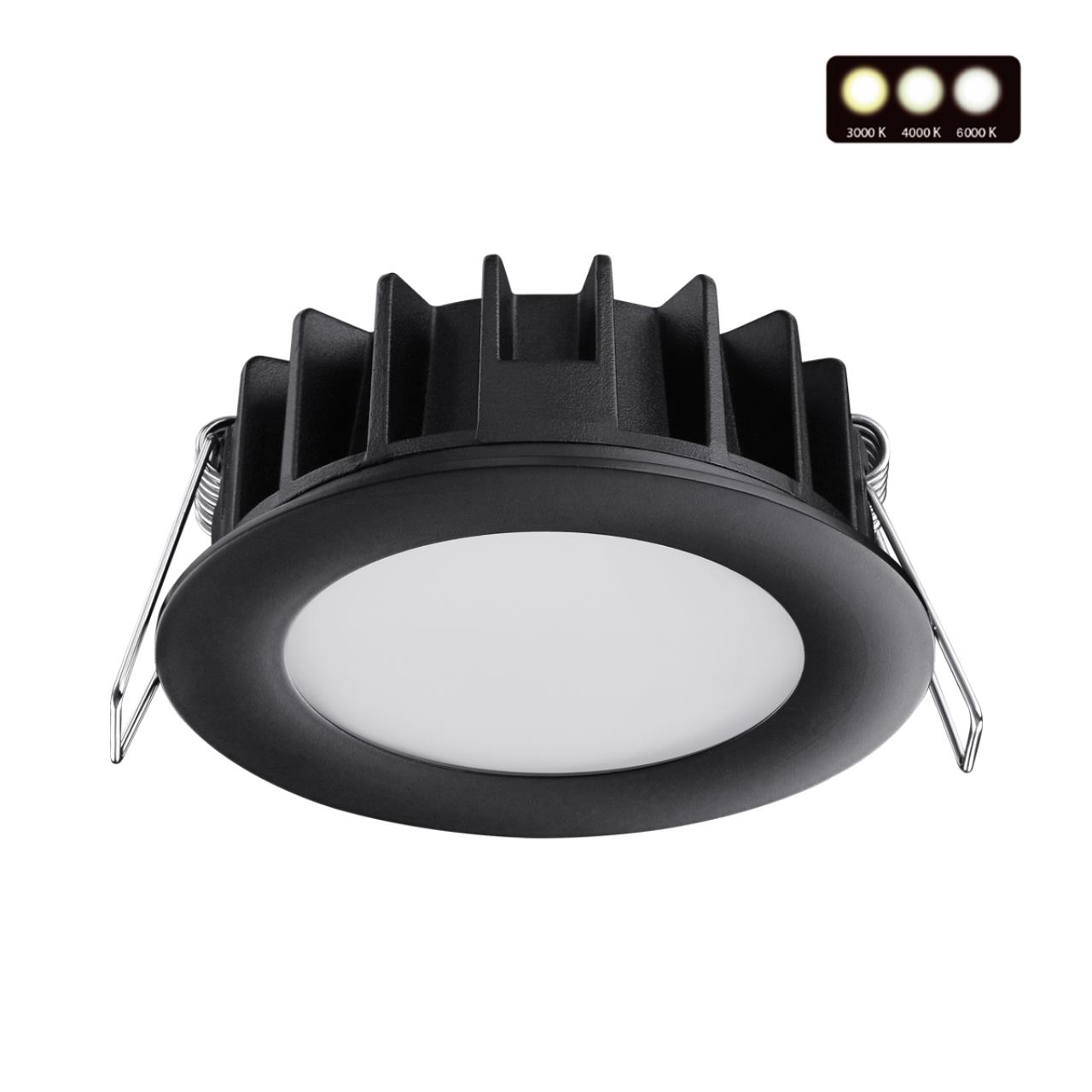 Светодиодный светильник 8.5/7.5 см, 10W, 3000-6000K, 800 Lm, IP20 Novotech Lante 358948, черный