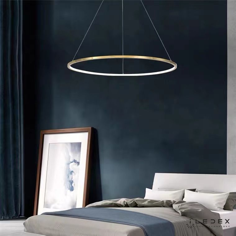 Подвесной светильник 80-100 см, LED*24W, 3000K, iLedex Axis 10112P/1-24W-3000K-D800 BR, Латунь