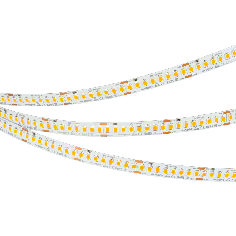 Лента UL-A200-10mm 24V Warm2400 (20 W/m, IP20, 5m) (Arlight, 7 лет) 037223. Цена указана за 5 метров. Продается кратно 5 метрам.