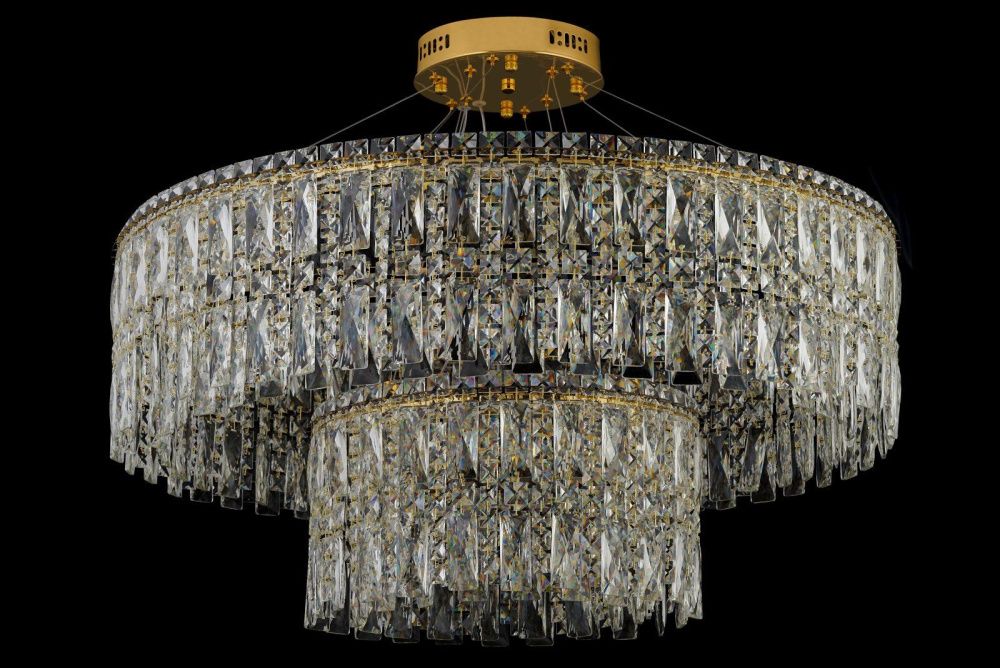 Люстра подвесная ** см, Led лента*LED*134W, 3000/6000K, Arti Lampadari Ovindoli Gold Ovindoli L 1.5.80+40.100 G, Золото