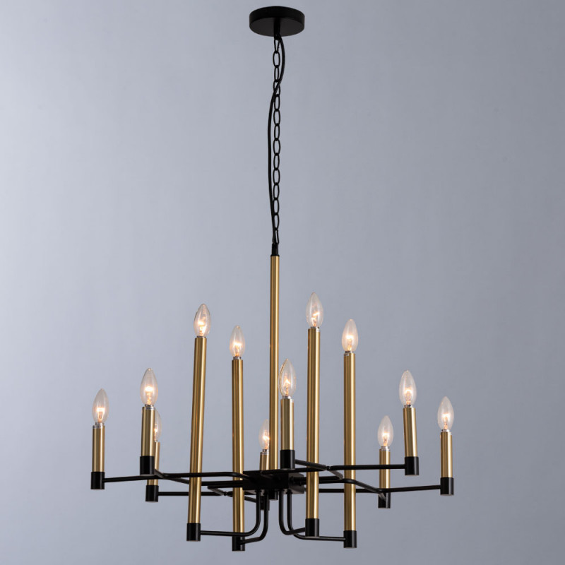 Подвесная люстра, 68 см, черный-золото, Divinare Lokki 2543/04 LM-12