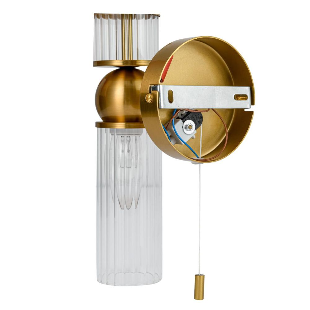 Бра с выключателем *10*25-25 см, 1*E14*40W, Lumion Denver LUM8276/1W, латунь