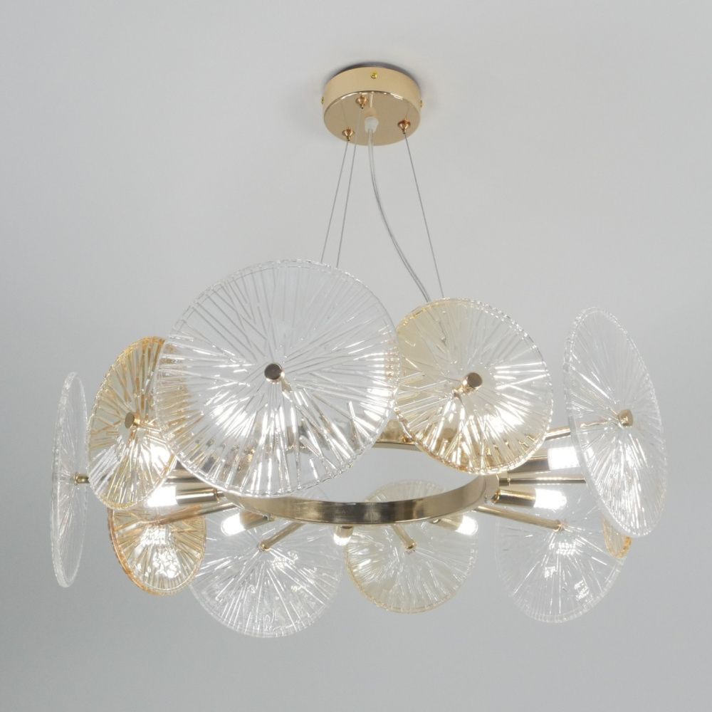 Светильник подвесной SAPFIR SPF-9088 GOLD/ЗОЛОТО  D520*200/H1200/10/G9/40W DAISY 25-03 (1)