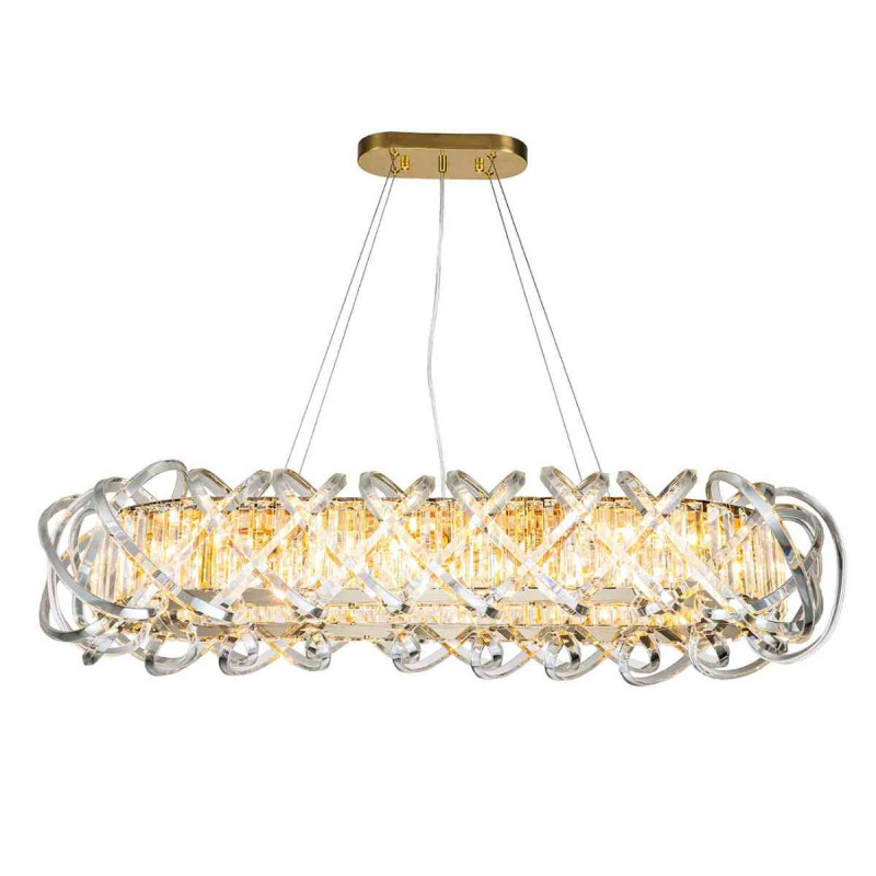 Подвесной светильник 1110*500*255/1500 мм, 12*E14 золото Indigo Braccia V000400, 12007/12PL Gold