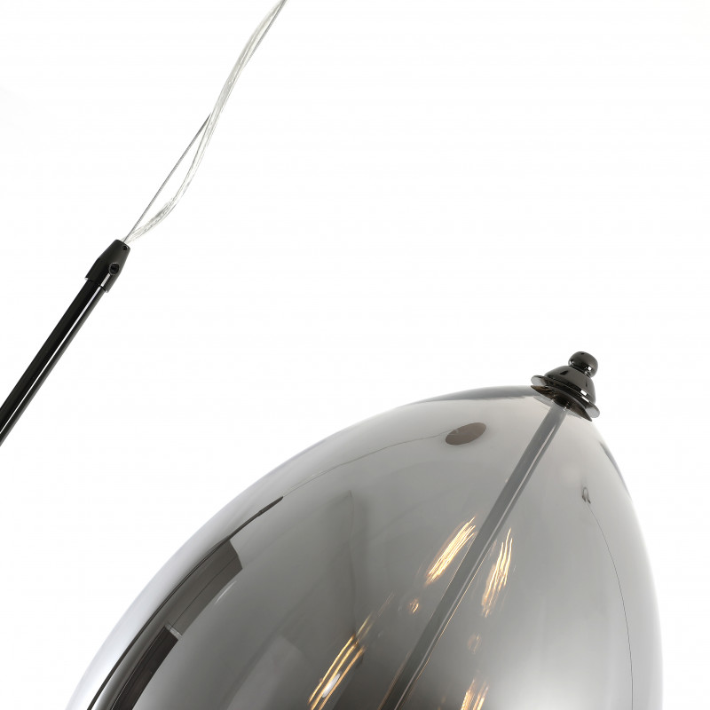 Подвесная люстра Favourite Midair 2726-3P, L510*W280*H445/1685, перламутровый черный каркас, плафон из стекла дымчато-серого цвета