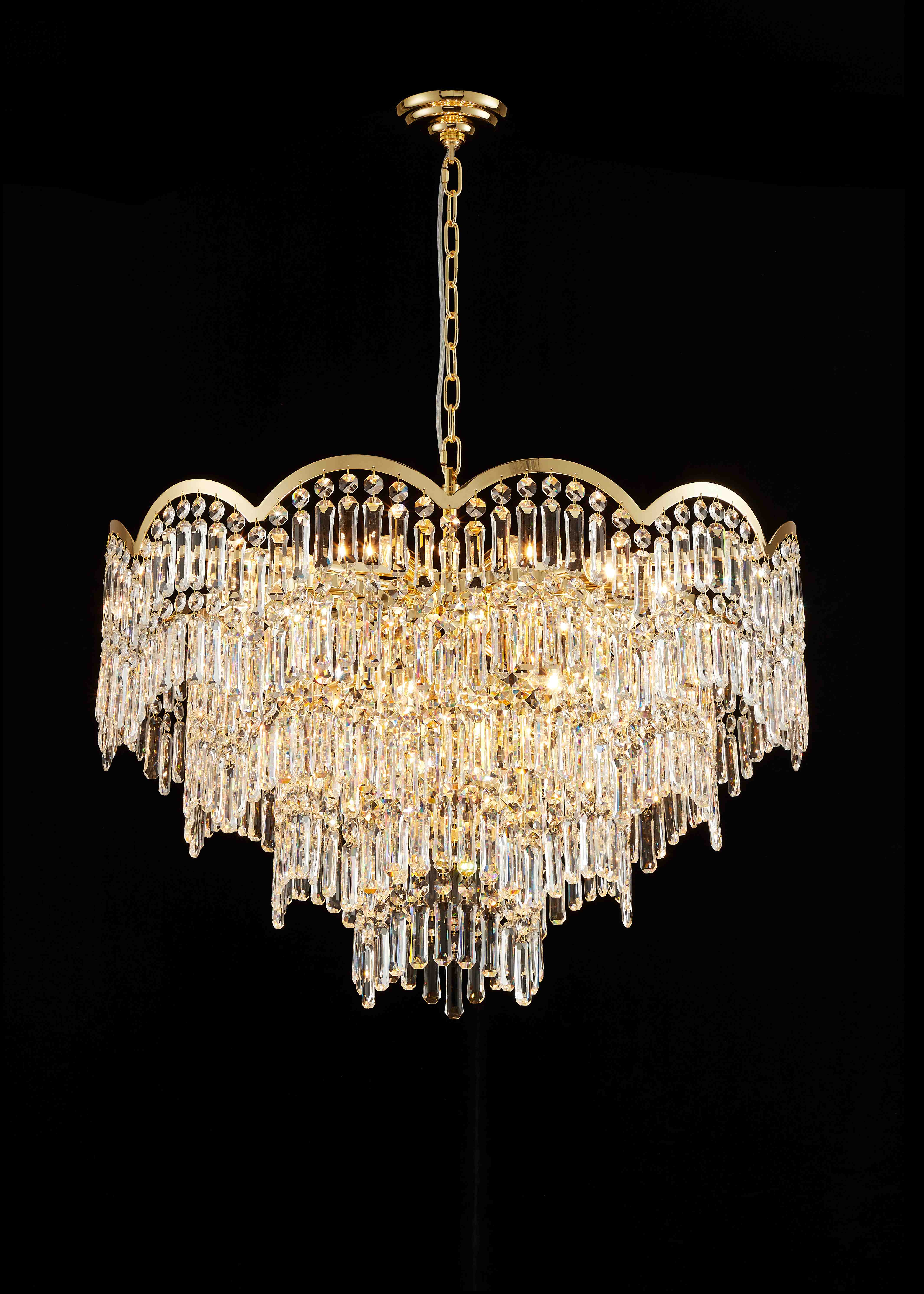Люстра 800*540, 18*E14, 40W NewRgy Cristallo NW045-ф800*H540 H GOLD, H GOLD