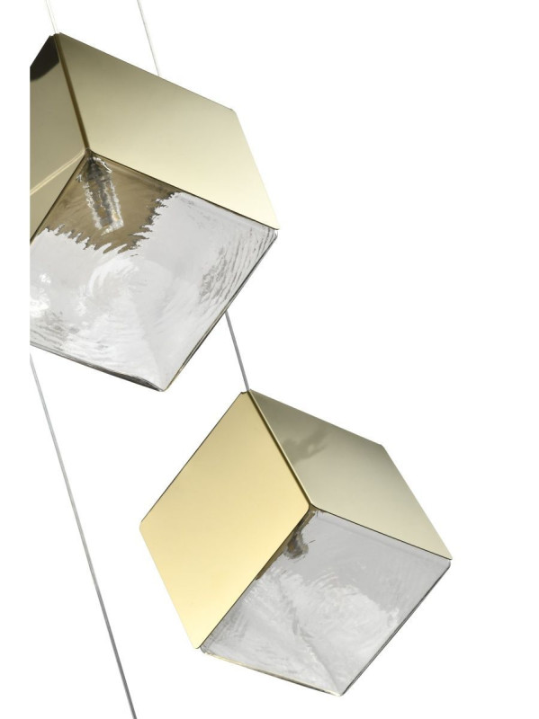 Подвесной светильник 35*35*180 см, 5*G9, 50W, Zortes Ice Cube ZRS.1005.05, золотой