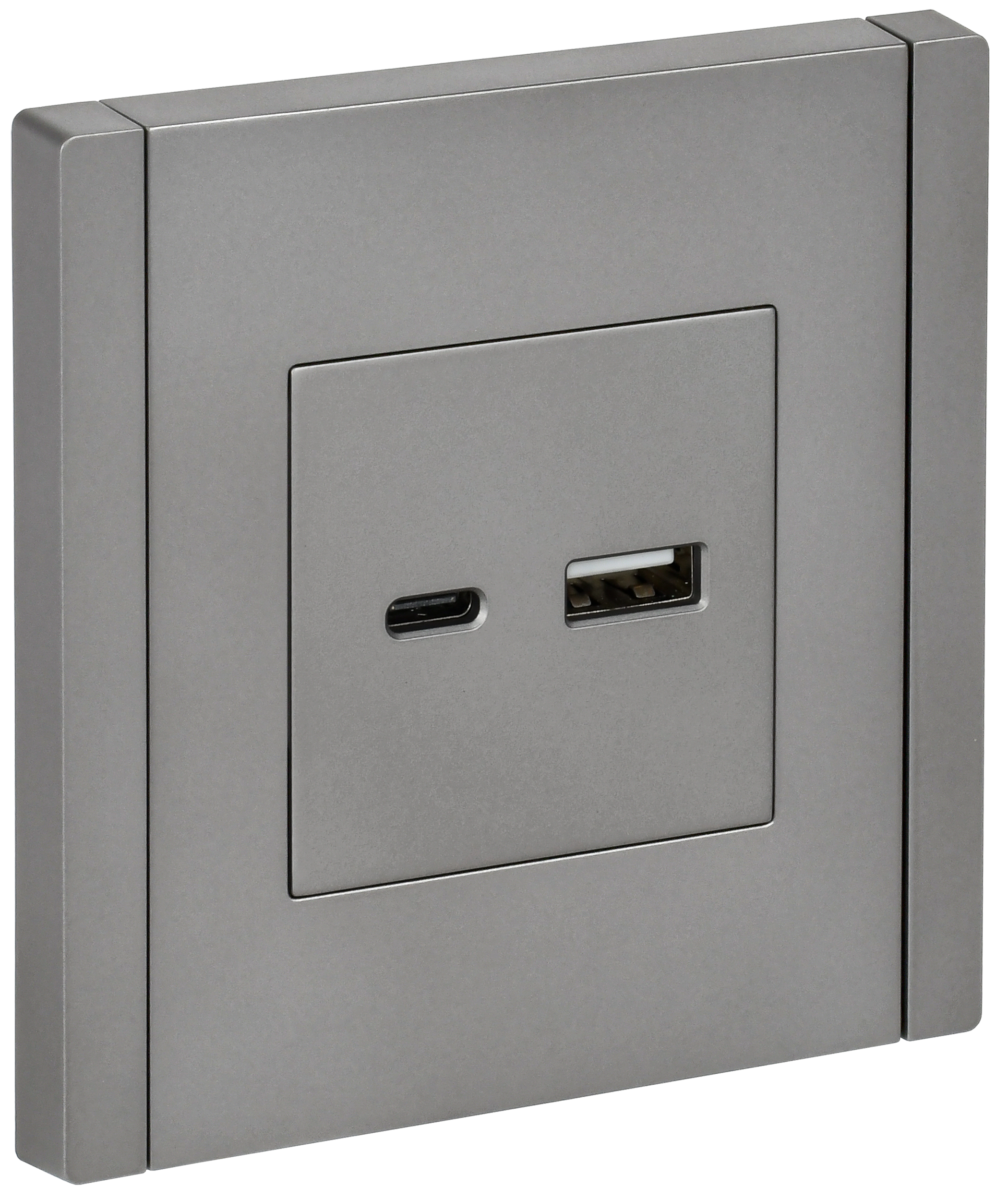 Розетка USB A+C 18Вт FP551 стальной IEK FORTE&PIANO, FP-U22-018-K46