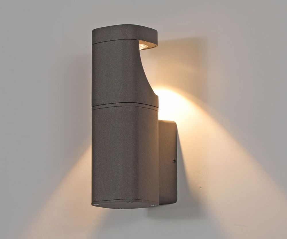 Фасадный светильник 21 см, 12W, 3000K, Kink Light Кальт 09315,16, серый