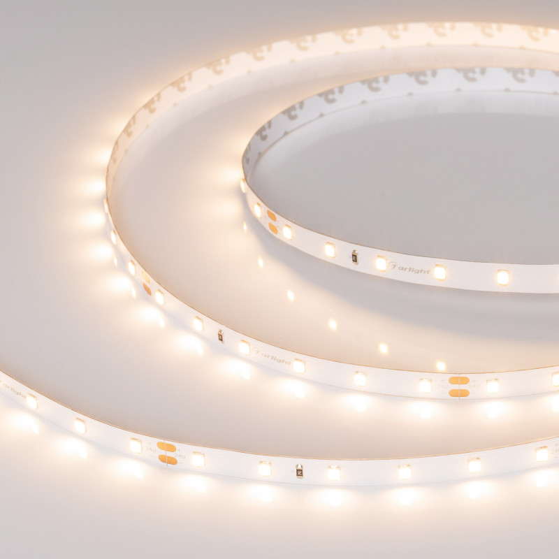 Лента RT-A60-8mm 24V Warm3000 (4.8 W/m, IP20, 2835, 5m) (Arlight, Открытый) 024110(2). Цена указана за 5 метров. Продается кратно 5 метрам.