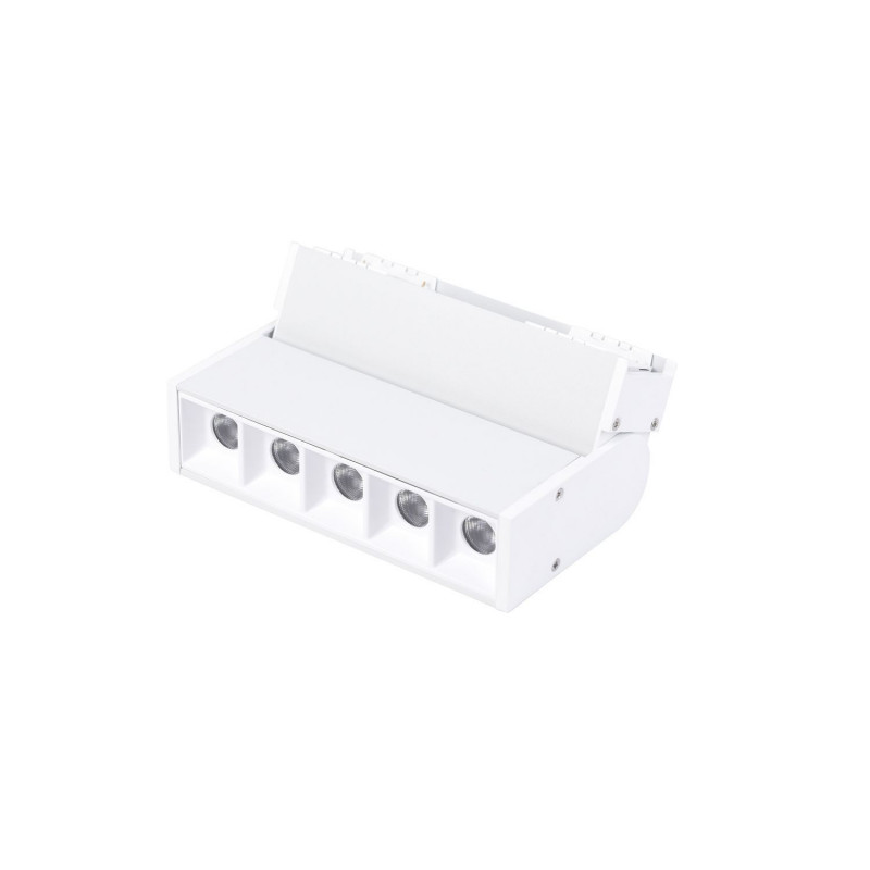 Потолочный светильник Favourite Unika 4142-1U, L140*W35*H105, магнитный светильник белого цвета с линией утопленных линз и поворотным механизмом
