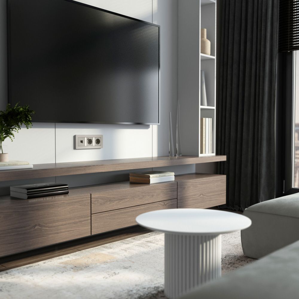 W1281004 Розетка Ethernet RJ-45, дымчатый Werkel, 4690389212000