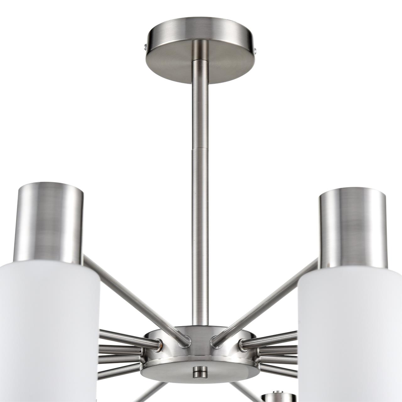 Люстра потолочная 95*49 см, 12*E14 Lumion MAVE 8099/12C никель, белый