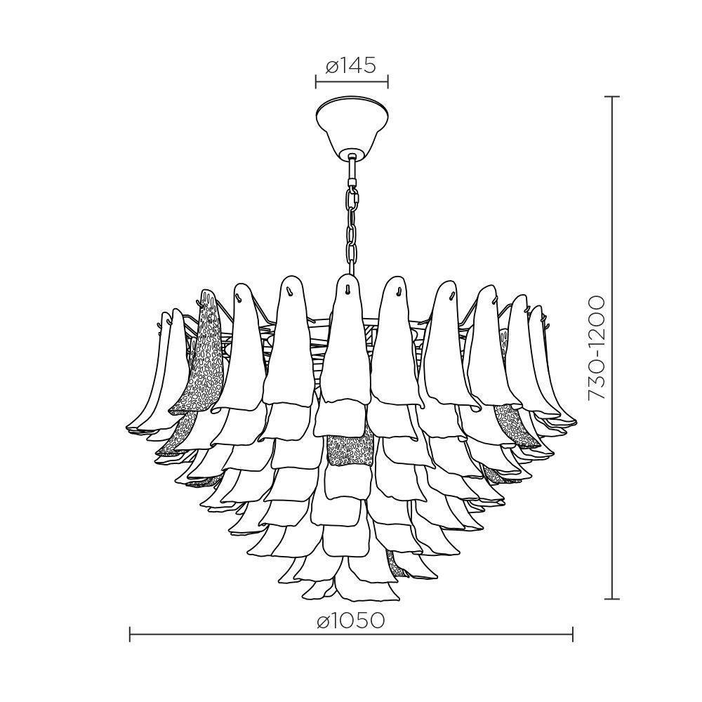Подвесная люстра 105*73/120 см, 28*Е14 MODELUX premium ML.6777.28P GD золото